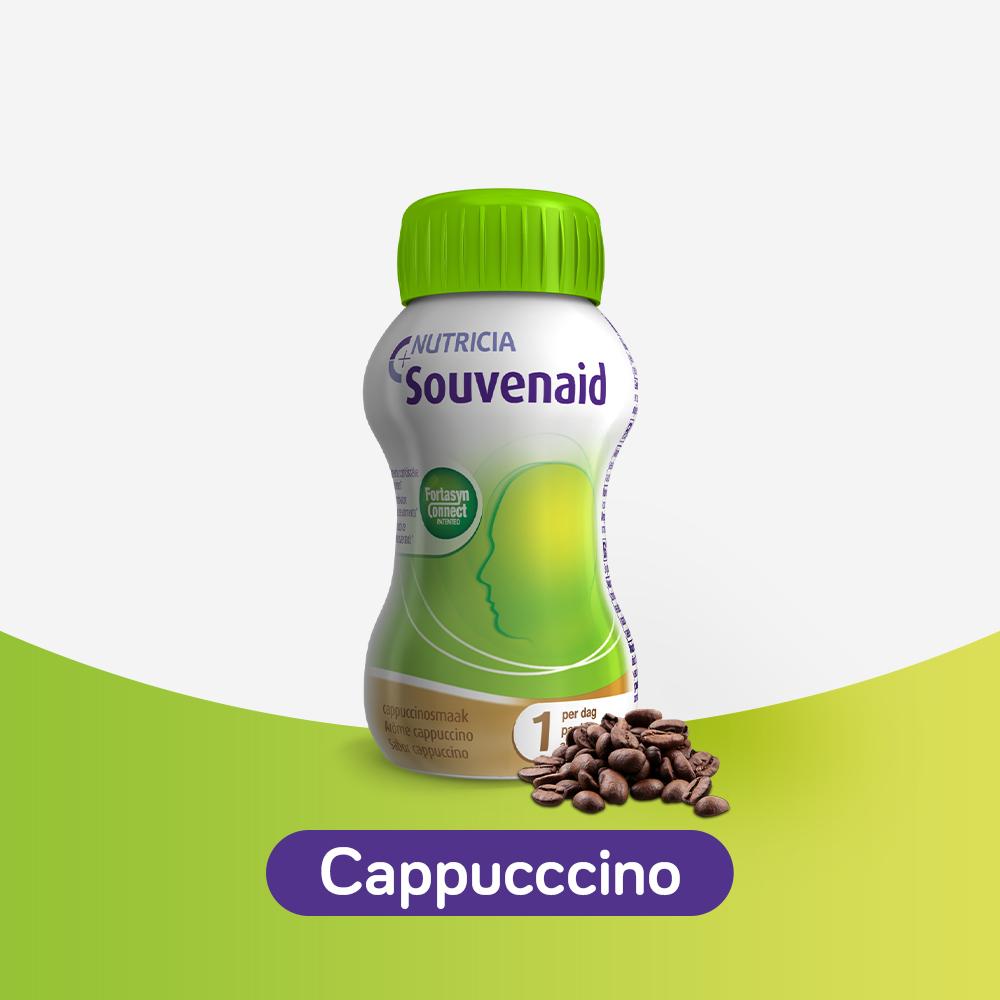 A bottle of cappuccino Souvenaid.